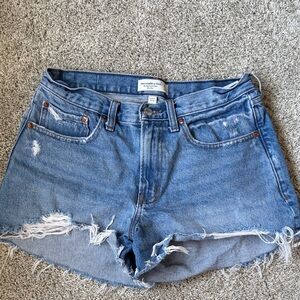 Abercrombie & Fitch Light Blue Distressed Denim Cutoff Shorts